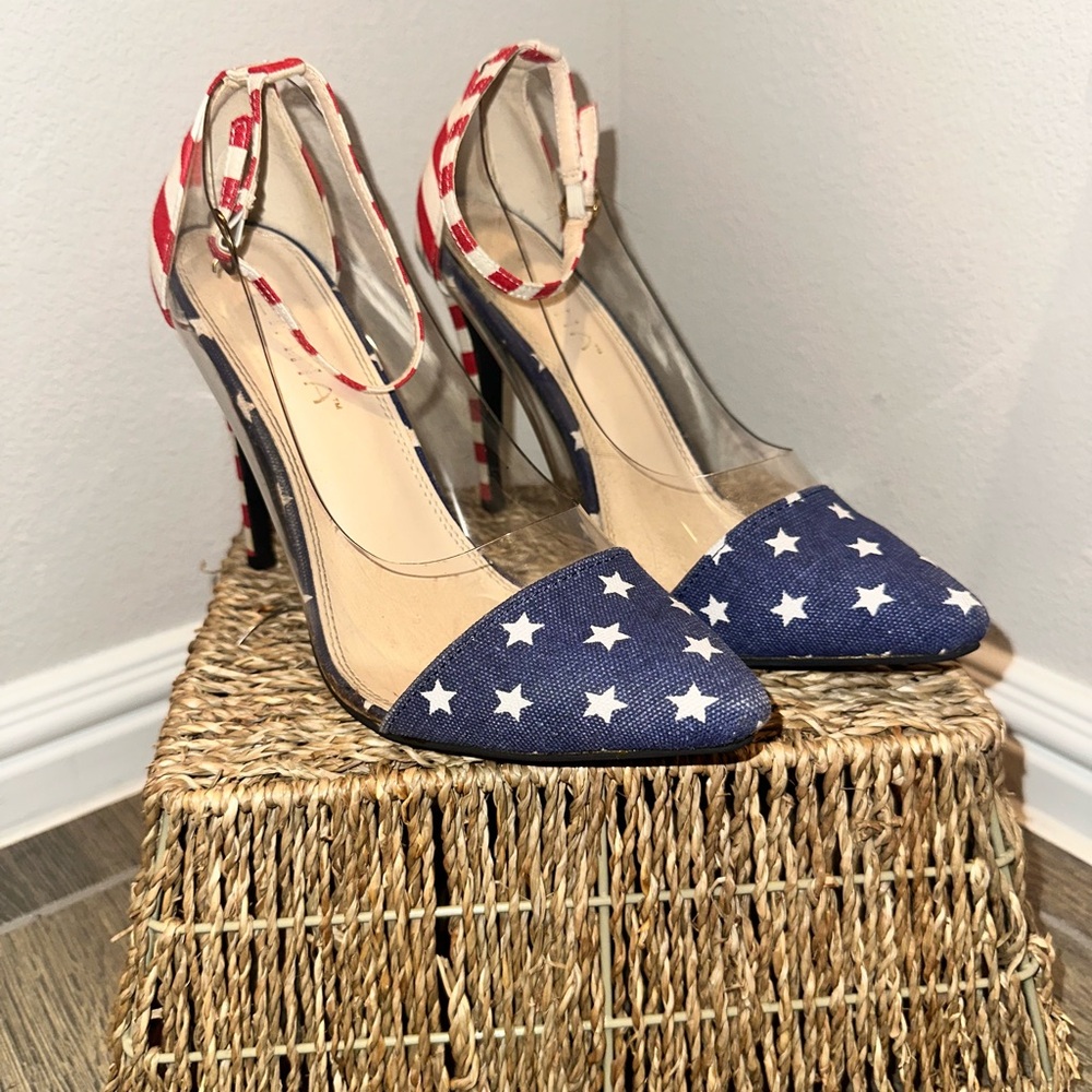 Liliana Blue and Red Star Heels